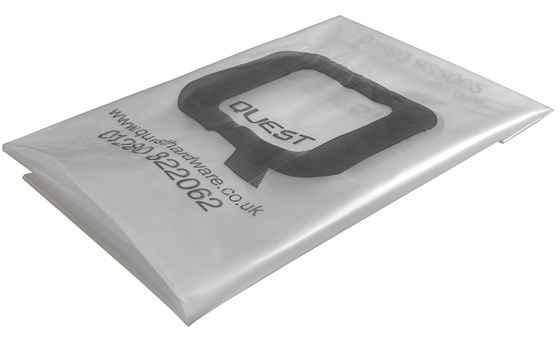 Quest Hardware: 36" × 48" × 500g Clear polythene dust extraction bags 50/pk